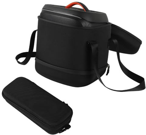 Speaker Protective Tote Bag,Speaker Portable Shoulder Case for JBL Partybox Encore 2/1,Organizer Pouch Bag with Shoulder Strap and Mini Microphone Bag (Black)