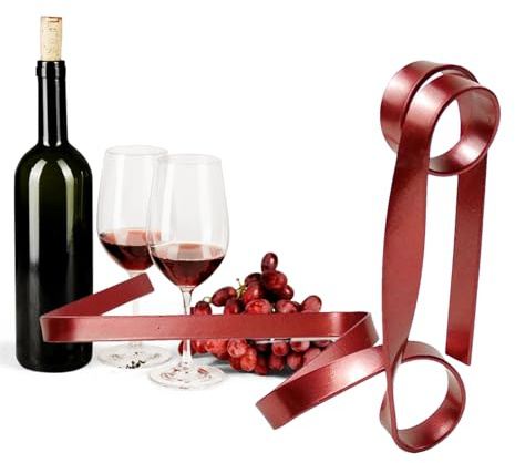 Présentoir à Vin | Support Flottant en Forme De Ruban pour Bouteilles De Vin - Stockage Whiskey Métal Moderne pour Cave Salle À Manger Cadeau Maison Mariage