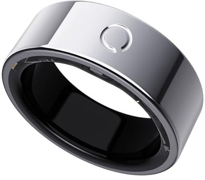 O Ring Smart Ring Herren Damen,Fitness Ring Tracker mit 8–10 Tagen Akkulaufzeit, Schlafüberwachung-Stress-Herzfrequenz-SpO2 Tracker, keine Abonnementgebühren,kompatibel mit iOS & Android,Silber -11