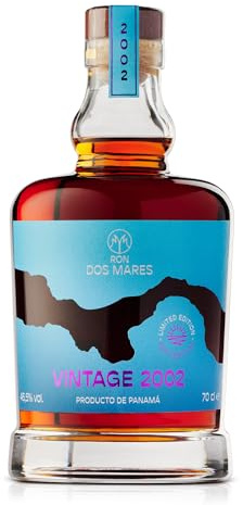Ron Dos Mares Vintage 2002 | 22 Year Old Panama Rum | Tropical Aged in Ex-Bourbon Casks | Limited Edition Age-Certified | 46.5% ABV 70cl