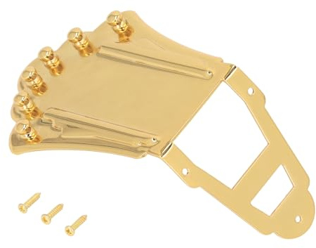 Eujgoov Jazzgitarre Saitenhalter, trapezförmig Metall für Gitarre | Ersatz Saitenbrücke, Befestigungsschrauben inklusive, Archtop Jazz Gitarre