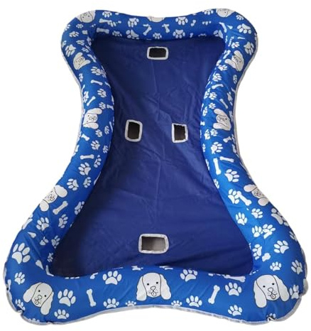 FACAIIO Tapis flottant pour grands chiens, flotteur de piscine gonflable en PVC 145 x 95 cm, bleu, pour activités aquatiques estivales