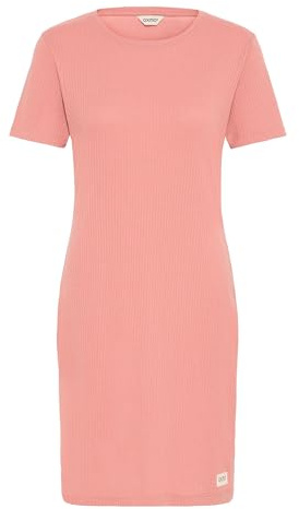 OXMO OXPimatta Damen Kleid T-Shirt-Kleid Jerseykleid Baumwollmischung Schmale Passform, Farbe: Ash Rose (171514), Größe: 2XL