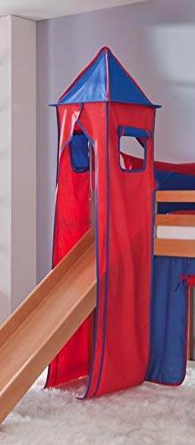 Froschkönig24 Turm für Etagenbett und Hochbett Blau/Rot
