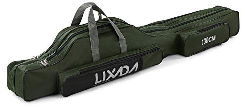 LIXADA Angelrutenetui, tragbar, faltbar, Angelruten-Etui, Aufbewahrungstasche für Angelausrüstung, Organizer, 100 cm/130 cm/150 cm