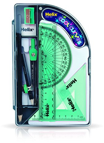 Helix Cool Curves Maths Set (Assorted Colours)
