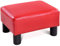 COSTWAY Kleiner Fußhocker, Hocker aus PU, rechteckiger Sitzhocker mit gepolstertem Sitz, Fußbank Fußschemel Fusshocker Polsterhocker, 40 x 30 x 24 cm (Rot)