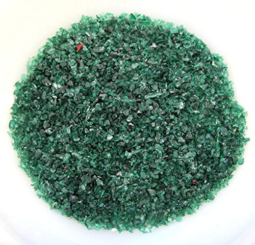 Ullmannglass Dekosand - Glasbruch - Farbsand - Glaspulver im 500g Beutel (dunkelgrün, fein - Körnung ca. 0,15cm)