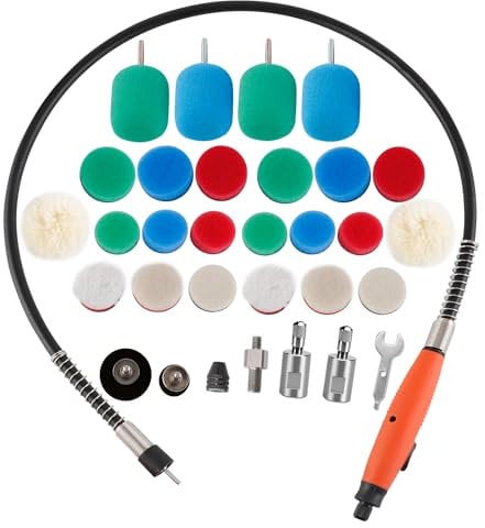 SP-DP030USA 30pc Mini Detail Polisher Pads for Rotary Tools, Cordless Electric Drill - Tight Area Detailing, Polishing, Waxing, Sealing Glaze