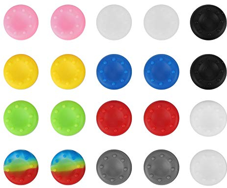 Joystick Caps, 20 Stück rutschfeste Silikon-Spielekonsole Thumbstick Grip Cover für PS2 für PS3 für Xbox One / 360, Spielegriff Cap Case Skin