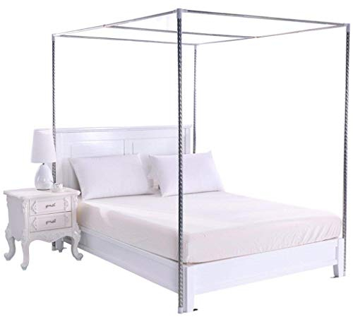 STLWDMNF Moskitonetzhalter Vier Eckbett, Edelstahl Baldachin Moskitonetz Baldachin Rahmen, Bettüberdachung, Gestell für Twin/Full/Queen/California King/King Size,Queen,25mm