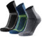 DANISH ENDURANCE Chaussettes de Running Longue Distance, Anti-Ampoules, Soutien Voûte Plantaire, 3 Paires, Multicouleurs (1x Blue/Jaune, 1x Gris/Noir, 1x Noir/Gris), 43-47