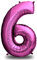 envami® Luftballon Geburtstag XXL Pink - Riesen Folienballon in 40 | 101cm Geburtstagsdeko | Ballon Zahl Deko zum Geburtstag | Geburtstagsdeko Mädchen Pink | fliegt mit Helium (Zahl 6)