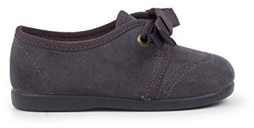 Pisamonas Zapatito Niños Tipo Blucher con Lazo Y Picados Talla 24 Color Gris