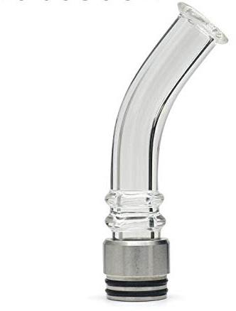 Qingtian-ceg 1pc 510/810 Lange Gebogene Glas Drip Tip mouthpie for 510 & 810 Themen-Vaporizer (Farbe : FIT for 810 Clear)