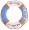 Rettungsring Deko Vintage Nautische Willkommen Schild Schaumstoff Welcome on Board Reifen für Weihnachten Neujahr Party Türdeko Fensterdeko Wanddeko 50cm Blau