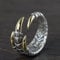 YABEME Herren 925 Sterling Silber Eagle Claw Ring, Vintage Öffnung Dragon Claw Pinky Schmuck, Verstellbare Größe 8-11