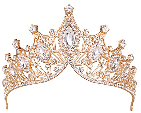 Kronen für Frauen, Vofler Gold Tiaras - Barock Mittelalter Renaissance Kristall Stirnband für Königin Braut Prinzessin Mädchen Geburtstag Festival Kostüme Cosplay Party Hochzeit Prom Festzug