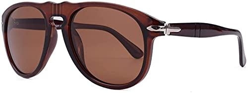 ZHONGWEI Reliable Polarized Sunglasses for Men Women Aviator Round UV Protection Trendy Fashion Blenders Shady Rays Retro Designer (Brown Frame Brown Lens)