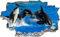 3D-Effekt Wandtattoo Aufkleber Durchbruch selbstklebendes Wandbild Wandsticker Stein Wanddurchbruch Wandaufkleber Tattoo,Orca,Größe 80x120cm