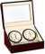 LINGFANSTORE Automatische Uhrenbeweger Box,luxuriöser Uhrenbeweger,Uhrengehäuse mit leisem Mabuchi Motor,Lagerung Schmuckschatulle (Korn aus Sandelholz)