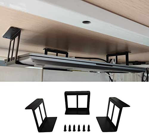 PIAOLGYI Laptop-Halterung unter dem Schreibtisch mit Schraube, Halterung für Geräte bis zu 6,9 cm unter dem Schreibtisch für PS4, Xbox Serie S, Xbox One S, Kabelbox, Laptop und mehr (3 Stück)