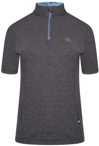 Dare2b Pedal Through It Damen-Radsport-T-Shirt Q-Wic Plus leichtes Material mit geruchsabweisenden und reflektierenden Druckdetails - halber Belüftungsreißverschluss - Sport-T-Shirt