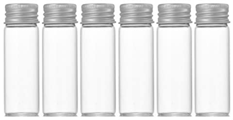 6 PZ 1 oz Vuoto Chiaro Bottiglie di Vetro con Tappi di Alluminio Campione Fiale di Prova di Stoccaggio Messaggio Desideri Tubo di Inchiostro Vasi 30ml