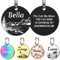 YEHANTI Hundemarke mit Gravur, Dog Tag Personalisiert mit Name, Telefonnummer und Verschiedene Muster Graviert für Hunde Katzen, Rund Edelstahl Adressanhänger Marke für Hundehalsband (Klein, Schwarz)