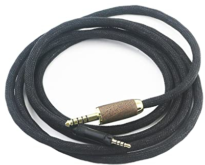 HansnBy 4.4mm Balanced Male 6N OCC Copper Silver Plated Cord 4.4mm Balanced Cable Compatible with Sennheiser HD598 HD598 SE, HD560s HD598 Cs, HD598 SR, HD599 Headphone Walnut Wood Shell