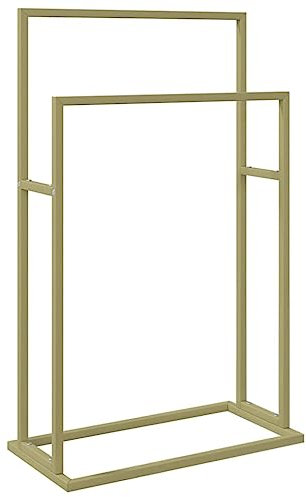 vidaXL Handtuchständer, Handtuchhalter mit viel Platz, Badetuchhalter für Badezimmer, Badezimmerständer Waschwäschehalter Freistehend, Golden Eisen