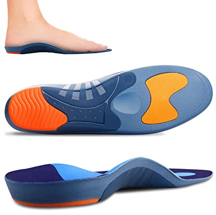 RooRuns Heavy Duty Arch Support Plantar Fasciitis Insoles for Men and Women | Orthotic Inserts Shoe Insoles for Flat Feet, Heel Spurs, High Arches, OverPronation, Metatarsalgia, Foot Pain Relief, L