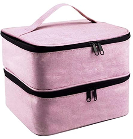 Nail Polish Organiser Holds 30 Bottles Nail Dryer Storage Bag Box for Nail Varnish and Nail Art Tools,Pink