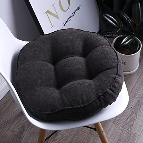 Lukery Stuhlkissen rutschfeste Dicke 10cm, Waschbare Weiche Sitzkissen Komfort Stuhlauflage als Stuhl Kissen für Outdoor Indoor Gartenstuhl, Küche Esszimmerstuhl (Runde 50cm,Tiefes Grau)