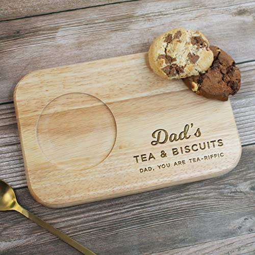 Personalised Dad's Tea & Biscuits Board, Wooden Treat Board, Snack Tray, Father's Day, Birthday Gifts for Dad