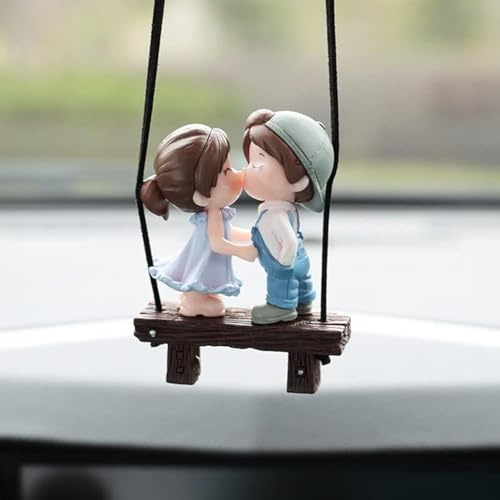 Rückspiegel Anhänger, Schaukel Paare Dekoration Süße Paar-Ornamente für Auto Innenraum Deko Figuren Charms Geschenk für Freund Ehemann -#6