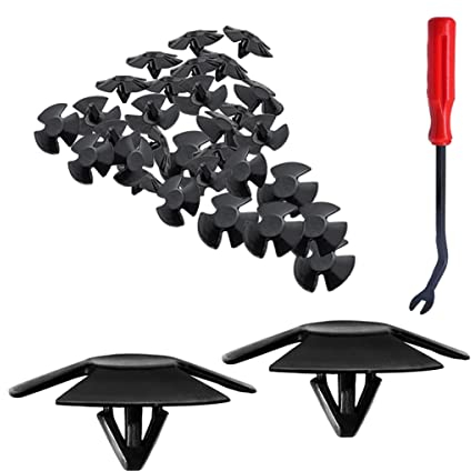 JNNJ 30 Pièces Rivet Clips Voiture, Rivet Fixation De Protection Pour Voitures Panneaux, Rivet Plastique Fixation De Protection Pour Voitures Pare-Chocs Clips Avec Outil De Démontage Réparationn