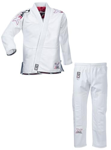 Ju-Sports Amazona BJJ-Gi EXTREME 2.0 White/pink Girl M2 I Fantastischer Brazilian Jujutsu Anzug speziell für Kinder nach Vorgaben der JJIF I 100% Baumwolle