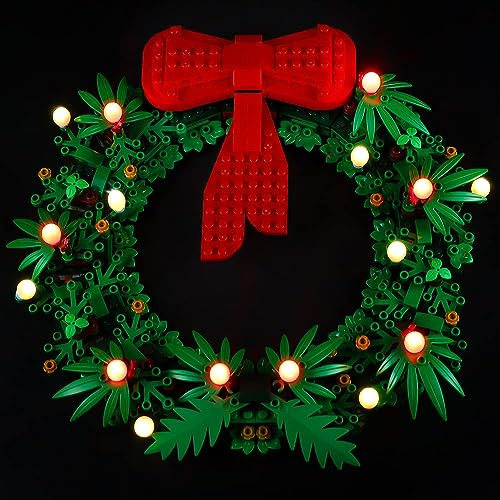 Kyglaring LED-Beleuchtungsset (ohne Modell) - Kompatibel mit Lego-40426 Weihnachtskranz 2-in-1 Bauklötze Modellset - Nur LEDs, kein Brick Set (Classic Version)