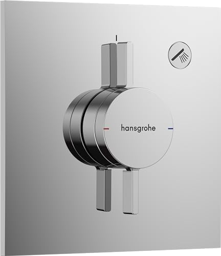 hansgrohe DuoTurn E - shower mixer conceiled for 1 function, shower mixer tap square, single lever shower mixer for iBox universal 2, chrome, 75617000