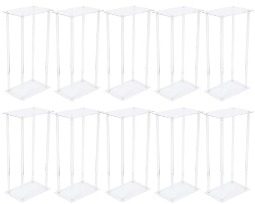 KEESUNG, 10 Stück Acryl Säulenvase Blumenständer, 60cm Klar Acryl Blumenständer Geometrische Blumenvase Hoher Boden Blumenständer für Hochzeit Event Party Requisiten, Home Decor, Geburtstagsfeie