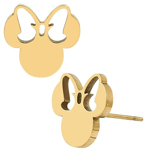 Minnie Mouse Ohrringe Mädchen, Minnie Mouse Schmuck, Minnie Mouse Earrings Gold, Minnie Maus Ohrringe, Cartoon Ohrringe, für Frauen Mädchen Beste Freundin