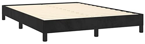 Tino Tech Polsterbett Betten Schlafzimmer Bett Bed Frame Einzelbett Bett Gestell Bettgestell Schwarz 140x200 cm Samt