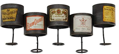 JacCos Casier à vin, Support Mural de casier à vin Vintage pour 5 Bouteilles en métal sur Pied | Étagère de Rangement Murale Vintage Loft | Porte-Bouteille pour Armoire à vin Cube