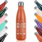 polar-effekt Trinkflasche aus Edelstahl 500ml mit Gravur - Wasserflasche zum Wandern und Gym - isolierte Thermoflasche für Wasser, Saft und Kaffee - Farbe orange