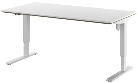 kaiserkraft | Schreibtisch Atlanta Trend | elektrisch höhenverstellbar | gerade | BxT 160x80 cm | weiß/Silber