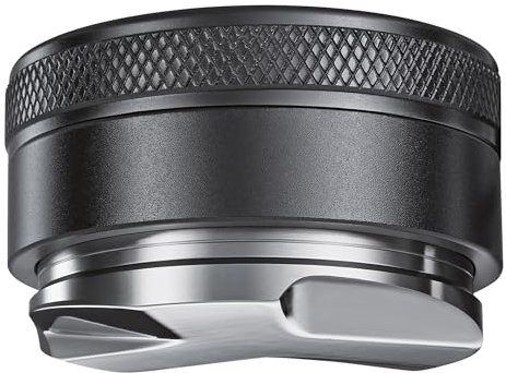 cilio Leveler BARISTA, Kaffee Verteiler, Passend für 58 mm Siebträger, Höhenverstellbar, Für 1-er und 2-er Siebe, Legiertes Aluminium eloxiert, Edelstahl rostfrei, Höhe 3,5 cm, Ø 6,4 cm