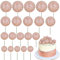BEISHIDA 20 PCS Rose Gold Glitter Bling Mini Ball Cake Toppers Foam Cake Balls Decoration Supplies for Happy Birthday Anniversary Wedding Baby Shower Graduation Christmas Cake Decorations