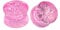 2Pcs Tunnel+6mm Glas, Ohrring Tunnel Rosa Glas Mit Muster Flesh Tunnel Set