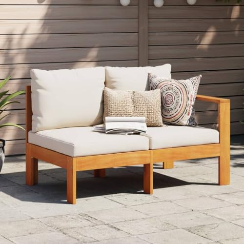 Festnight Gartensofa 2 Sitzer Balkon Sofa Bank Holz Gartenbank Gartenlounge Lounge Sofa Outdoor Balkon Lounge Klein Holzsofa Balkonmöbel Sitzlounge Loungemöbel Gartenmöbel Set